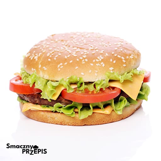 Hamburger wegetariański z karmelizowanym cebulowym sosem